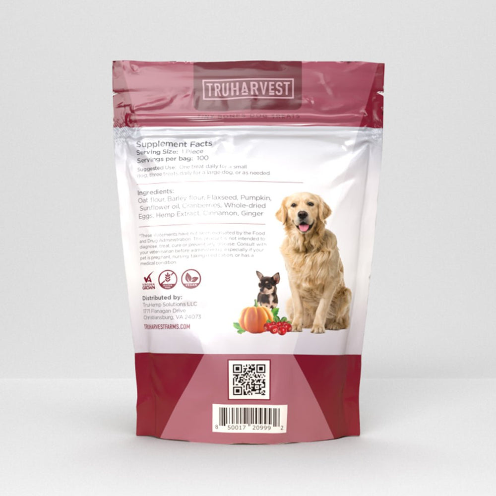 CBD Tiny Bones Dog Treats Pumpkin Cranberry - TruHarvest Farms