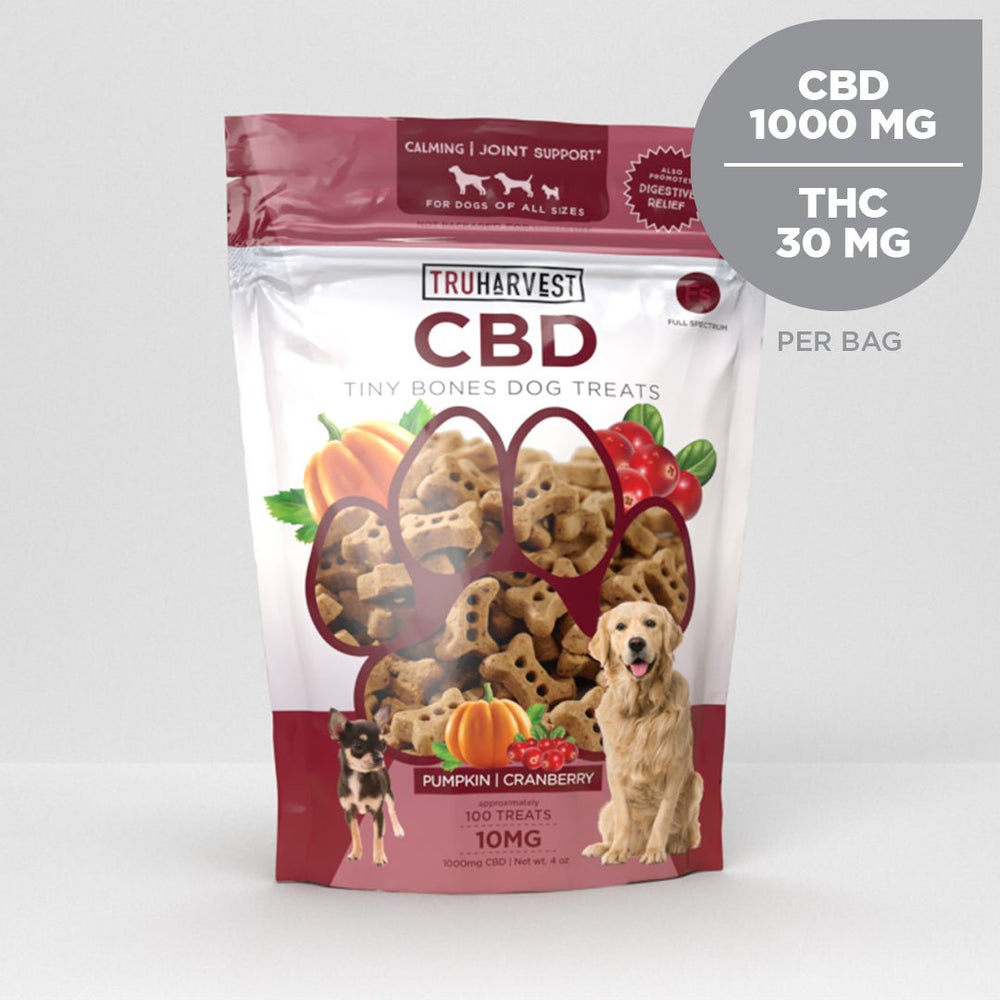 CBD Tiny Bones Dog Treats Pumpkin Cranberry - TruHarvest Farms