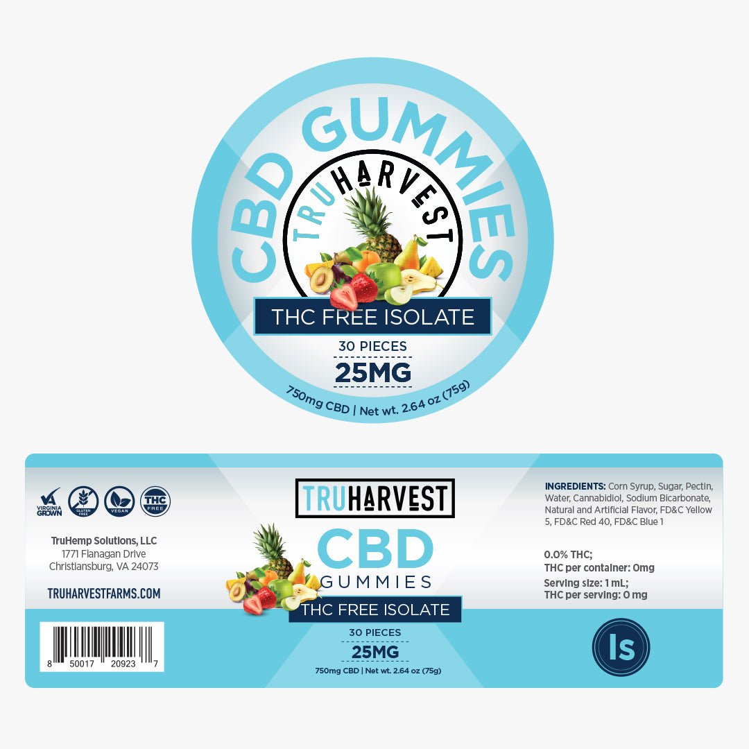 Isolate CBD Gummies - 30 Pack - TruHarvest Farms