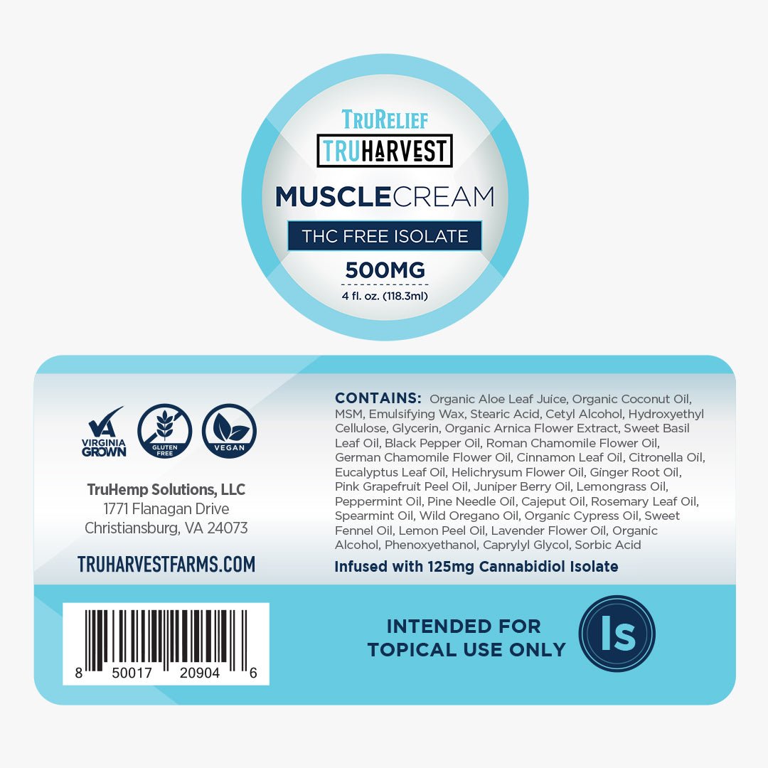 TruRelief CBD Muscle Cream - TruHarvest Farms
