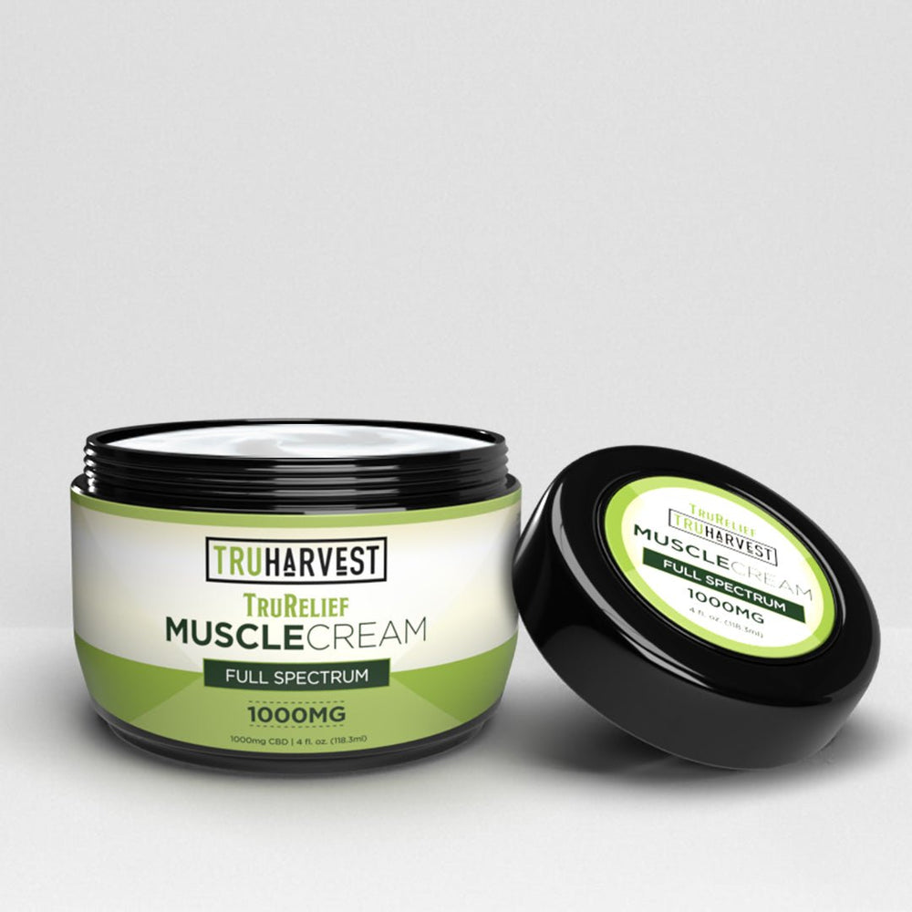 TruRelief CBD Muscle Cream Full Spectrum - 1000 mg 4 oz - TruHarvest Farms